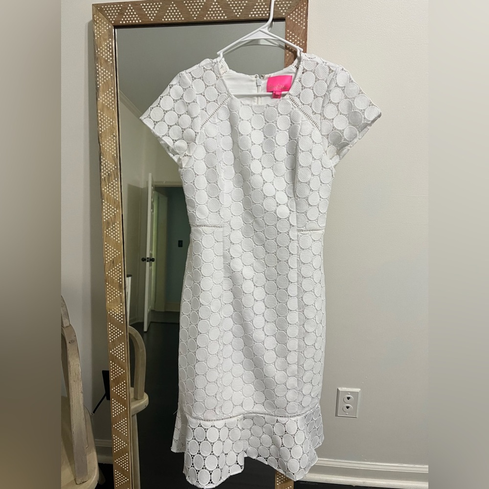 Lilly Pulitzer White Fitted Dress - Perfect for Brides!
